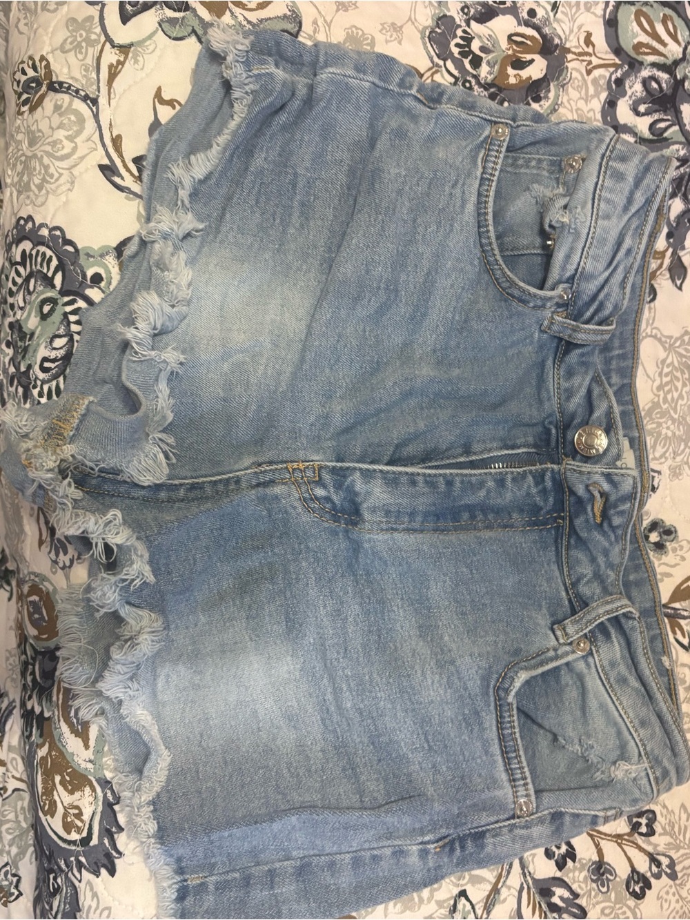 Love Tree Light Blue Distressed Denim Jean Shorts